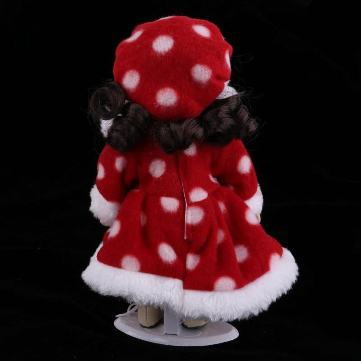 Porcelain Doll With Metal Stand For 1/6 Scale Dollhouse Red Y5093