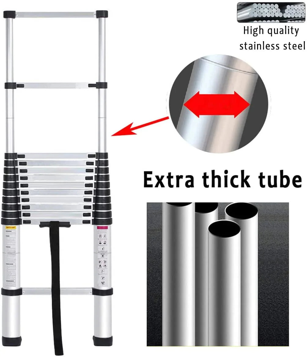 Stainless Steel 11 Step Telescopic Extension Ladder F47788