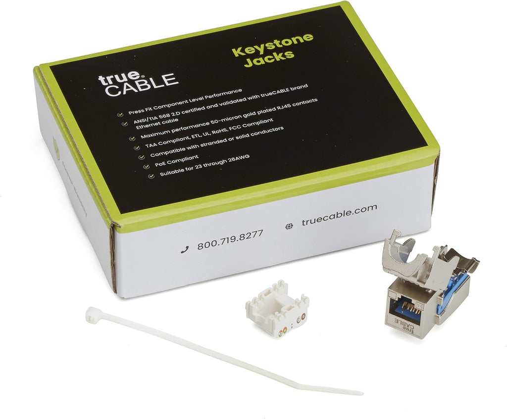 Cat6A Toolless Shielded Keystone Jack, RJ45 Female, 12 Pack B9656