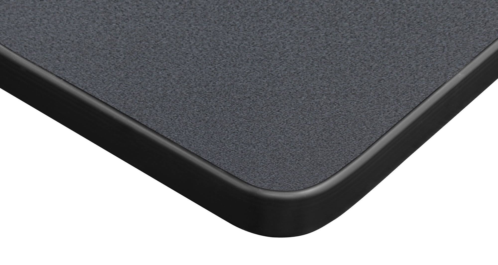 Beige Square Height Adjustable Mobile Classroom Table with 4 Navy Blue Stack Chairs B80021