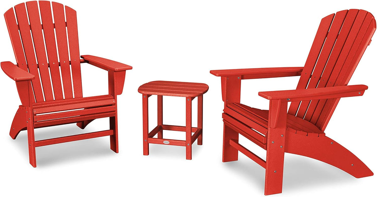 3-Piece Curveback Adirondack Chair Set with Side Table T5330
