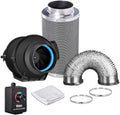 8 Inch 500 CFM Inline Fan with Variable Speed Controller Carbon Filter 25 Feet Ducting Combo N4279