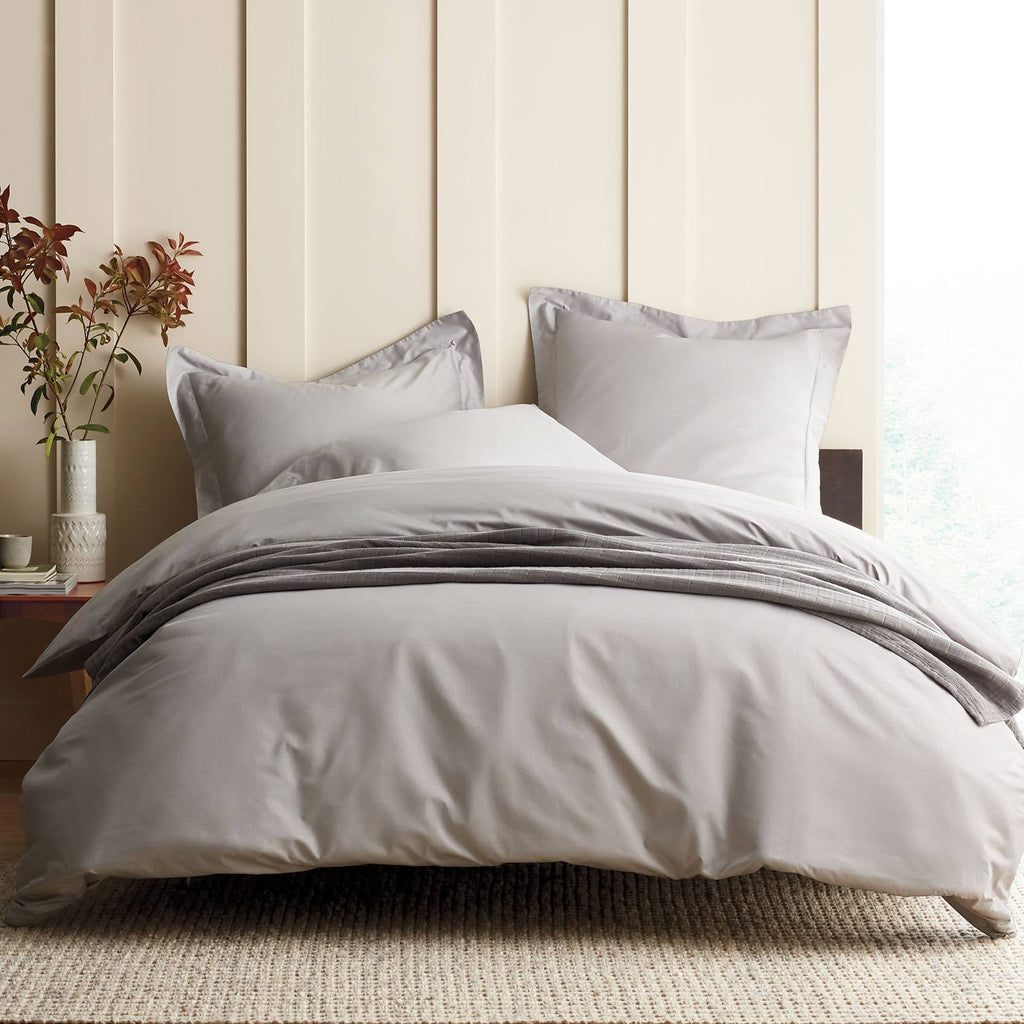 Supima Cotton Sateen Fitted Sheet, Sterling Gray, California King H313