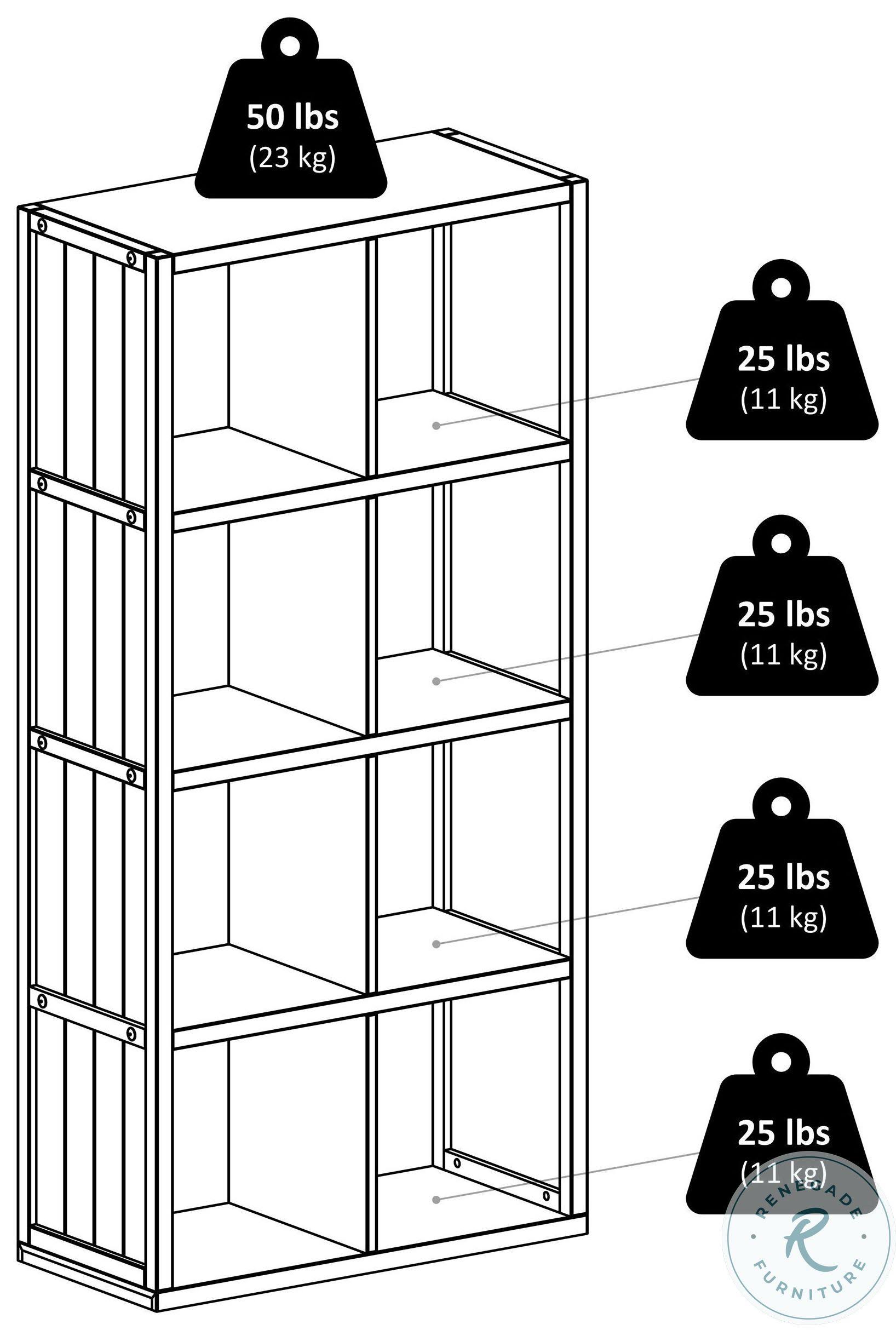5-Pc Wainscoting Panel Shelf 4 x 2 Cube with 4 Foldable Baskets P962389
