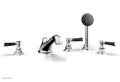 Hex Traditional Widespread Roman Tub Faucet with Handshower O564