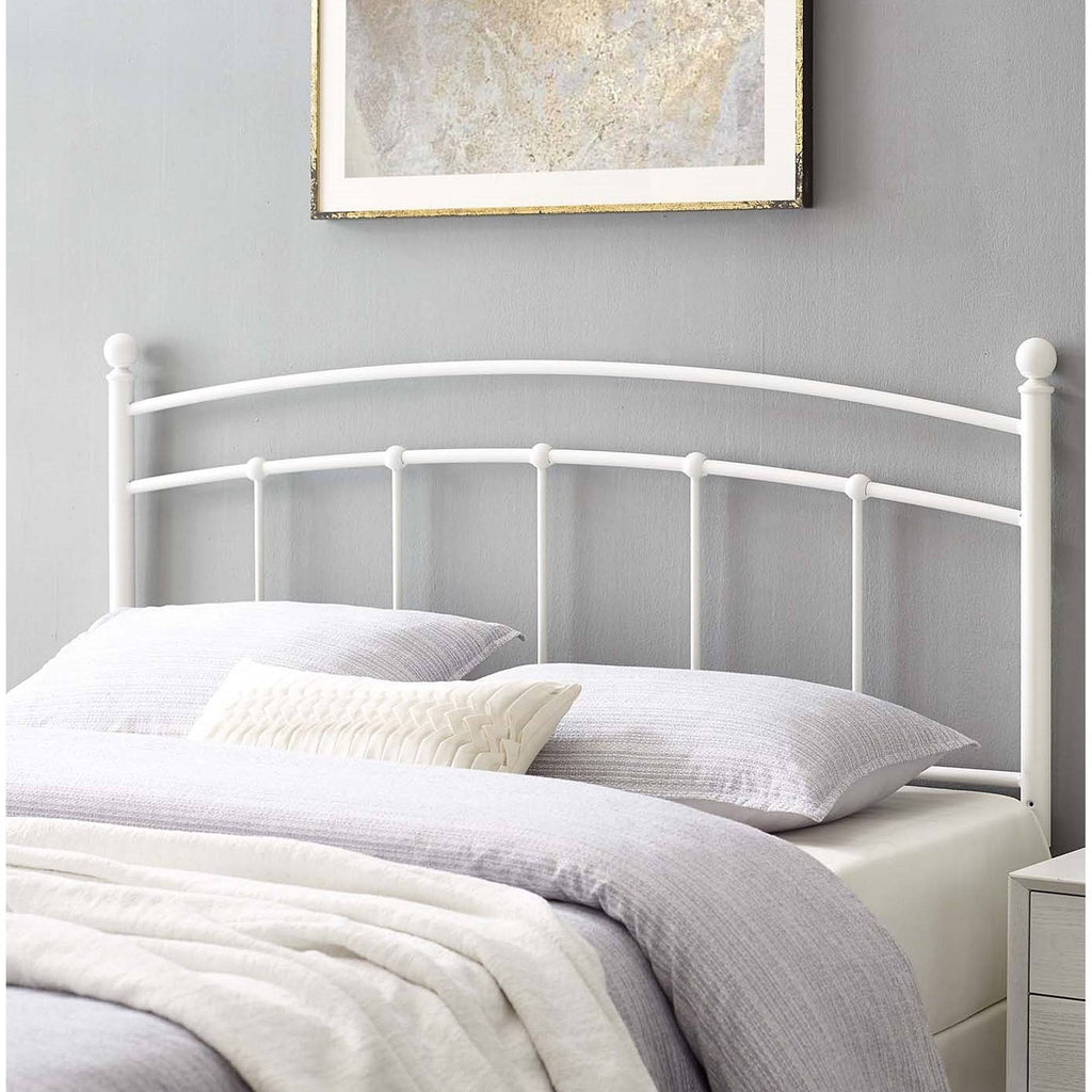 Arched King Size White Metal Headboard A97237
