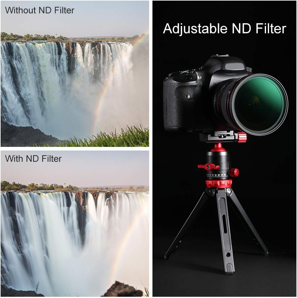 62mm Variable ND Filter ND8-ND128 (3-7 Stop) VND Filter Pack of 2 X258237