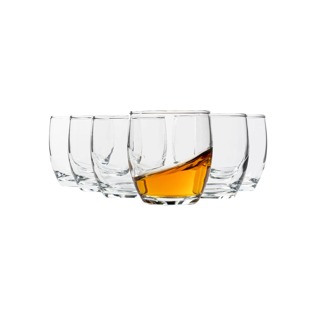 8.3 Ounce Clear Glass Tumblers, Set of Six, Dishwasher Safe F872