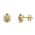 14K Yellow Gold Frog Stud Earrings U855183
