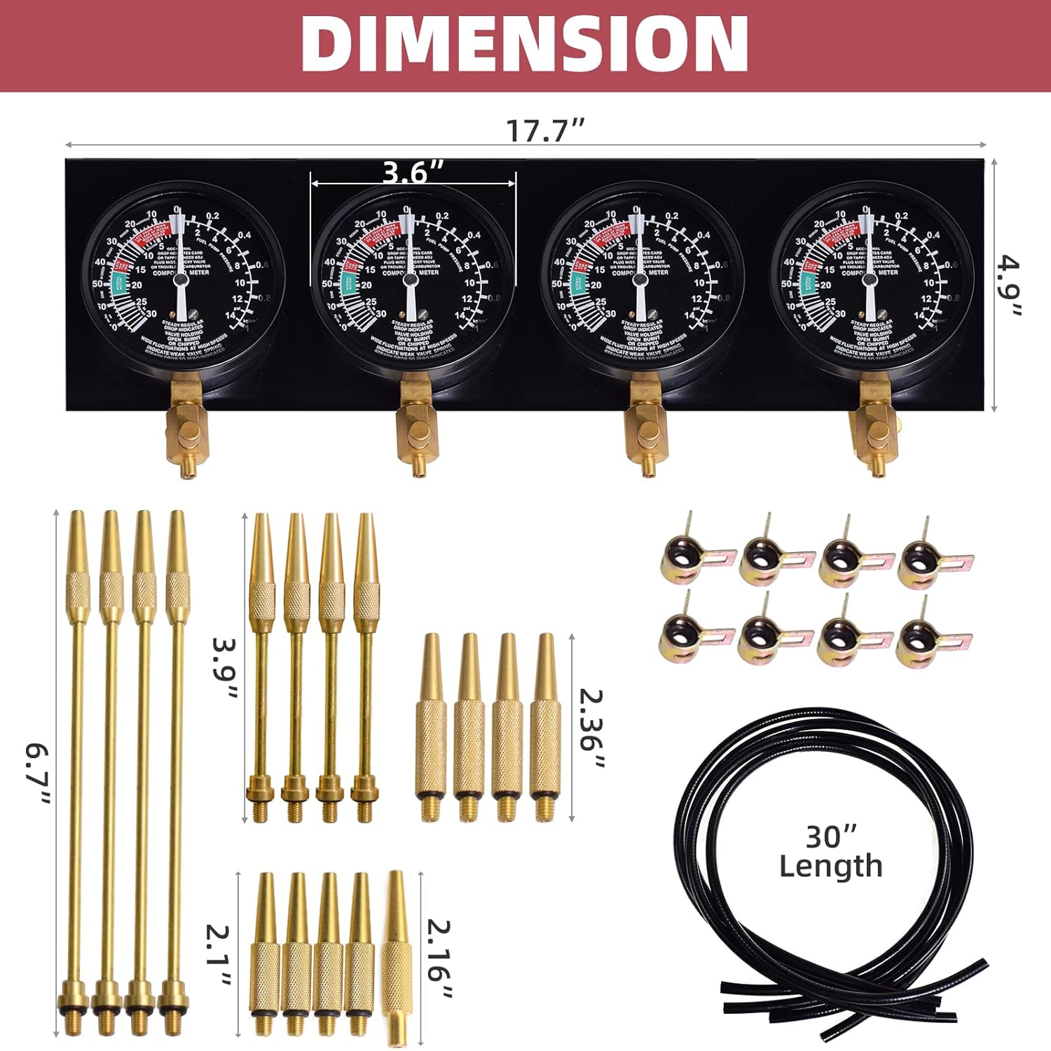 Universal Vacuum Carburetor Synchronization Balancer Gauge Adjustment Tool Kit X720328