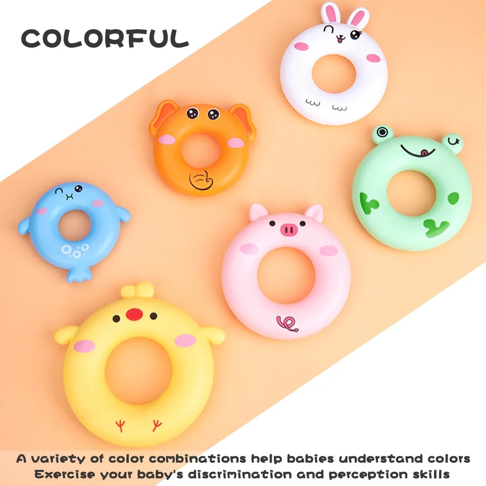 7 Pcs Stacking Circle Toy with Soft Building Rings Stacker B6974