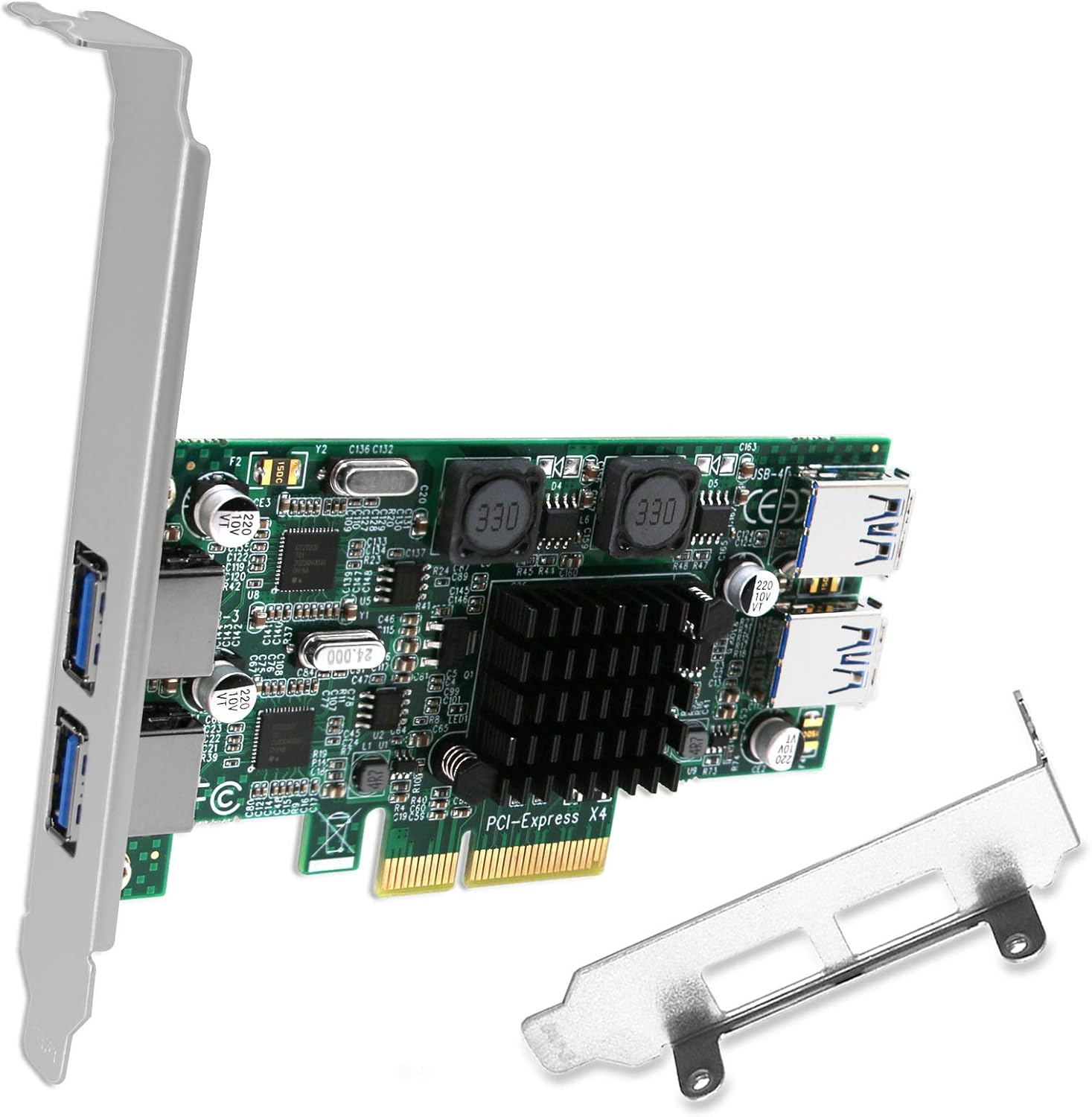 4 Port PCIe USB 3.0 Card Adapter, Pack of 2 P468