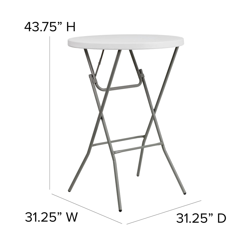 2.6-Foot Round Granite White Plastic Folding Table F387