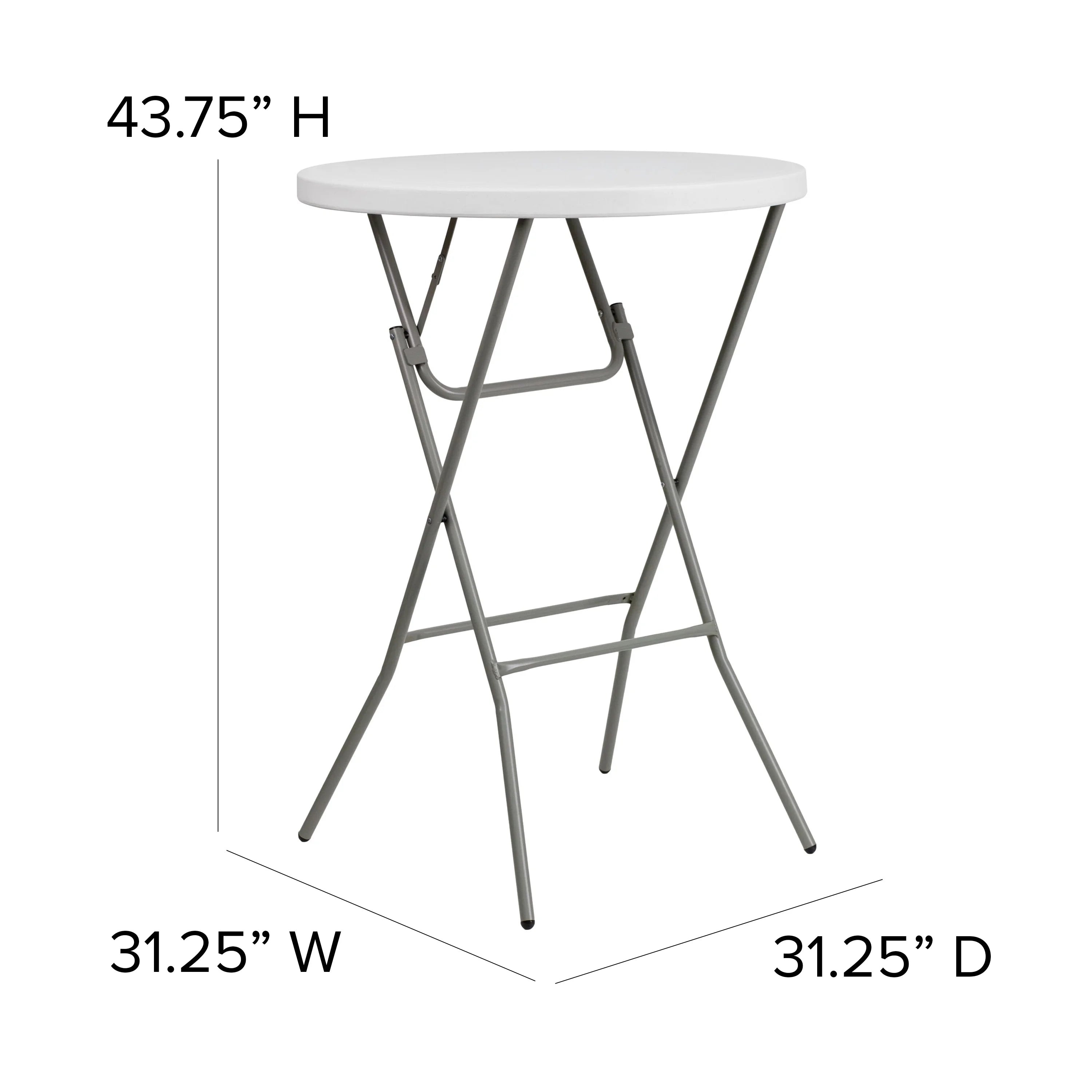 2.6-Foot Round Granite White Plastic Folding Table F387