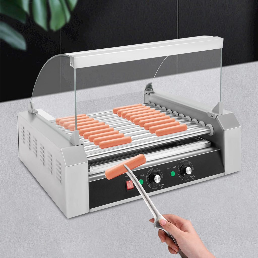30 Hot Dog Roller Warmer Grill Cooker Machine with Bun Warmer Drawer W15396