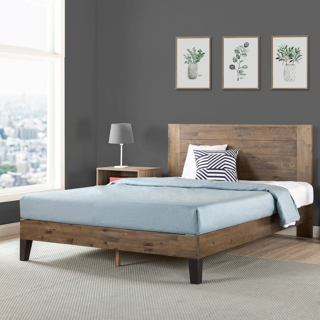 Queen Pine Wood Platform Bed F931