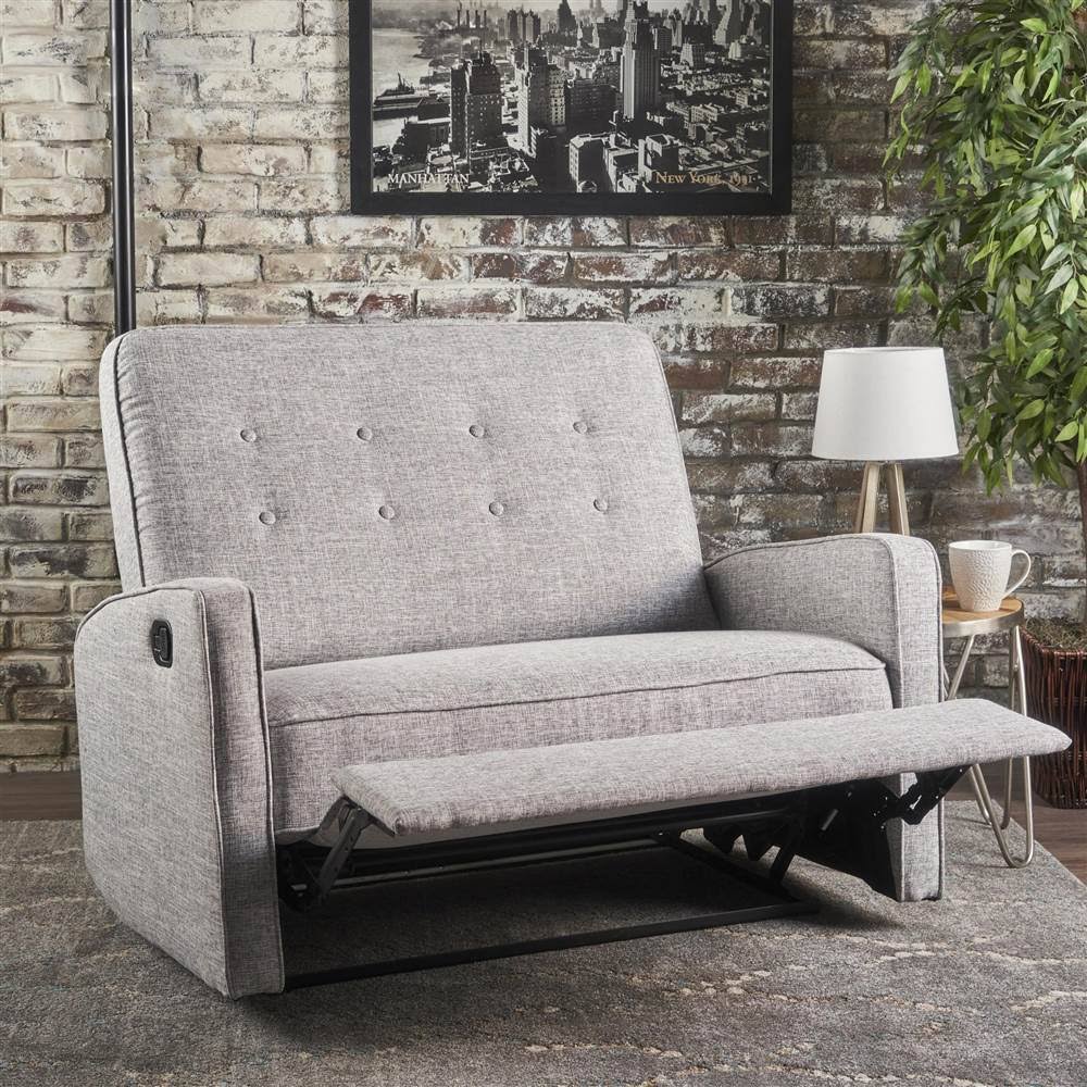 Light Gray Tweed Loveseat Recliner A38329