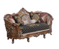 Black & Gold Wood Trim Loveseat A71766