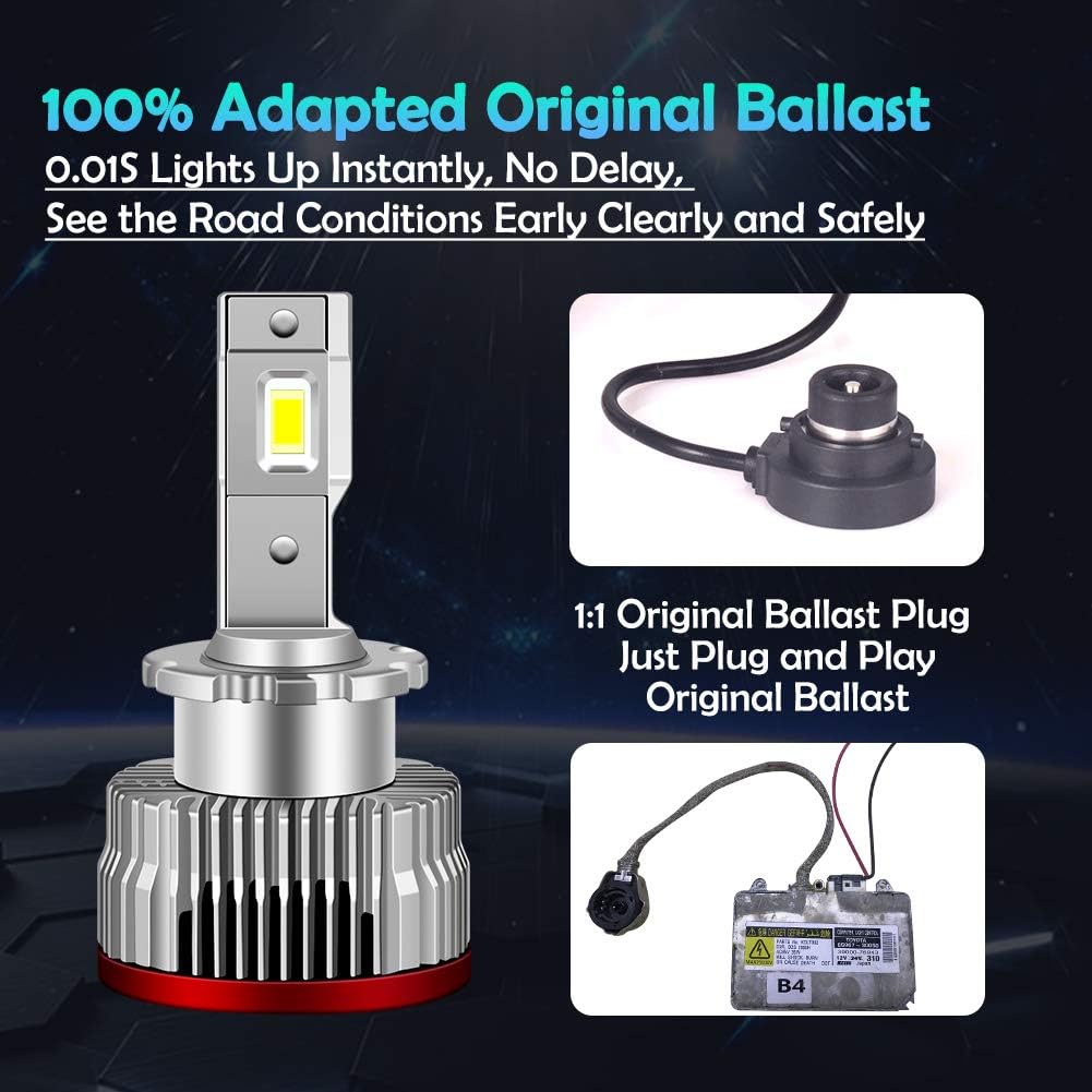 D2S D2R LED Headlight Bulb 35W 6000K Xenon White Pack of 2 C889