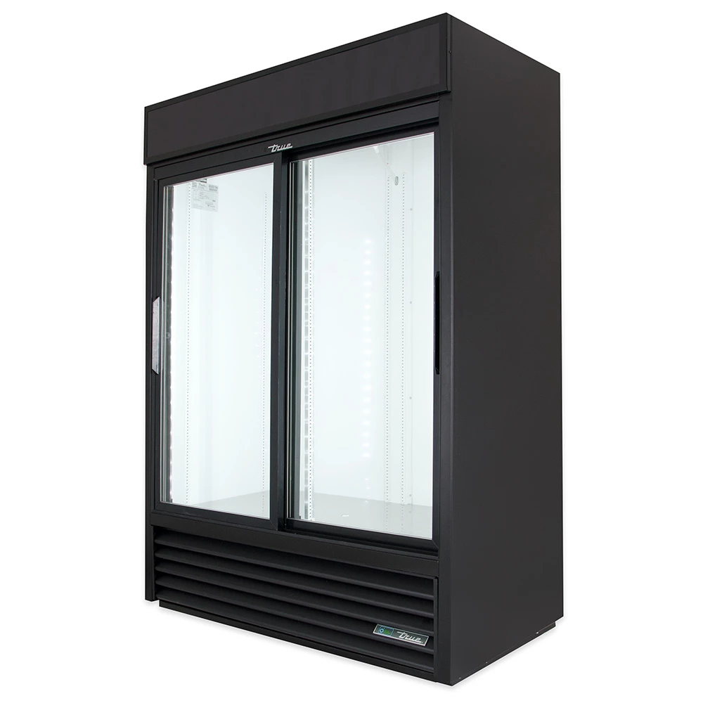 54" Two Section Glass Door Merchandiser, Black, 115v X769463
