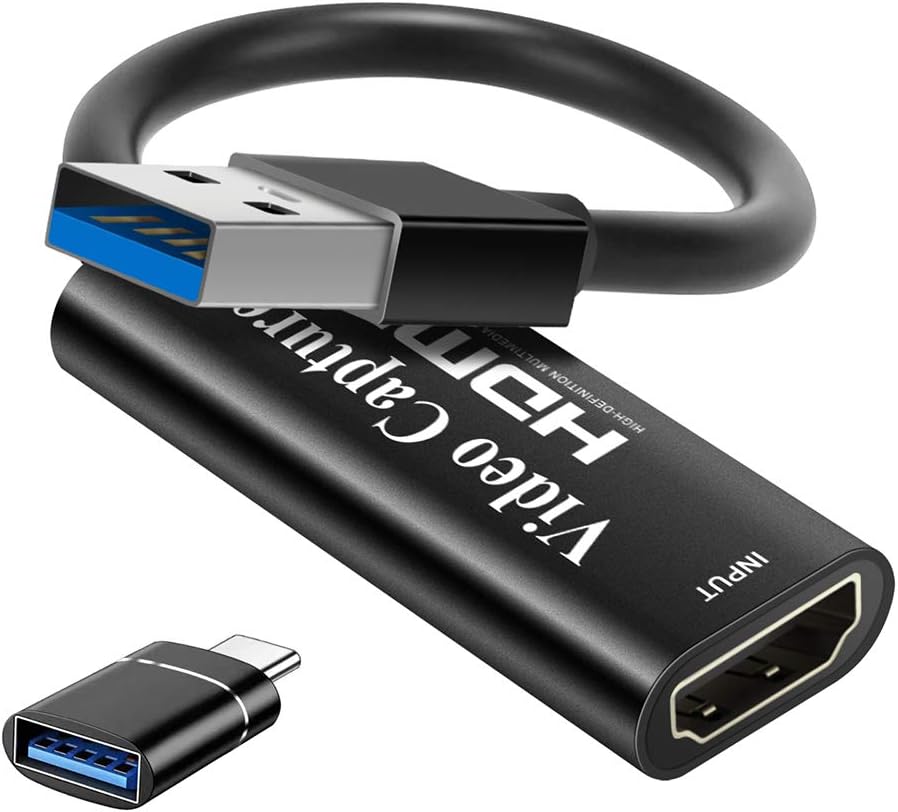 4K HDMI to USB 3.0 Video Capture Device, 1080P HD 60fps, Black F15237