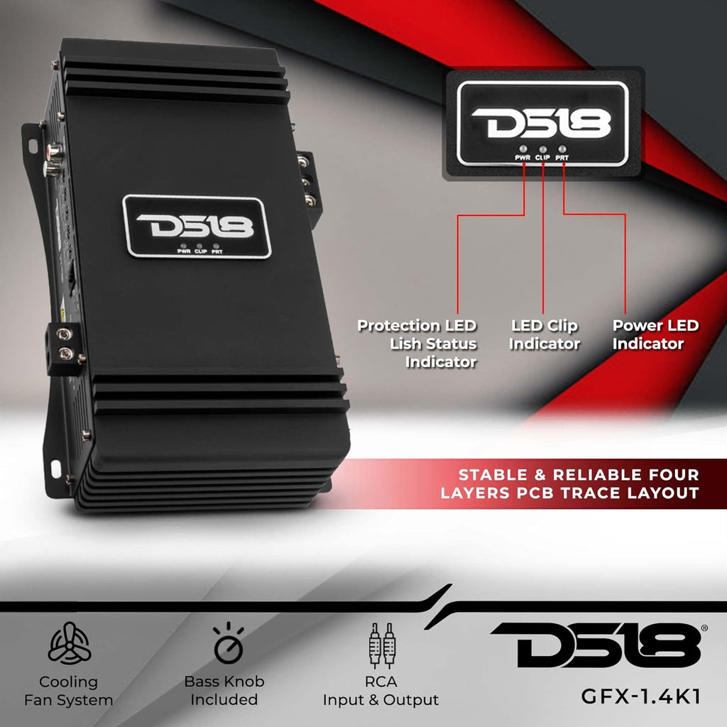 1400 Watts RMS 1-Channel Class D Car Audio Amplifier N582807