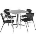 5 Piece Square Patio Dining Set in Aluminum and Black F5476