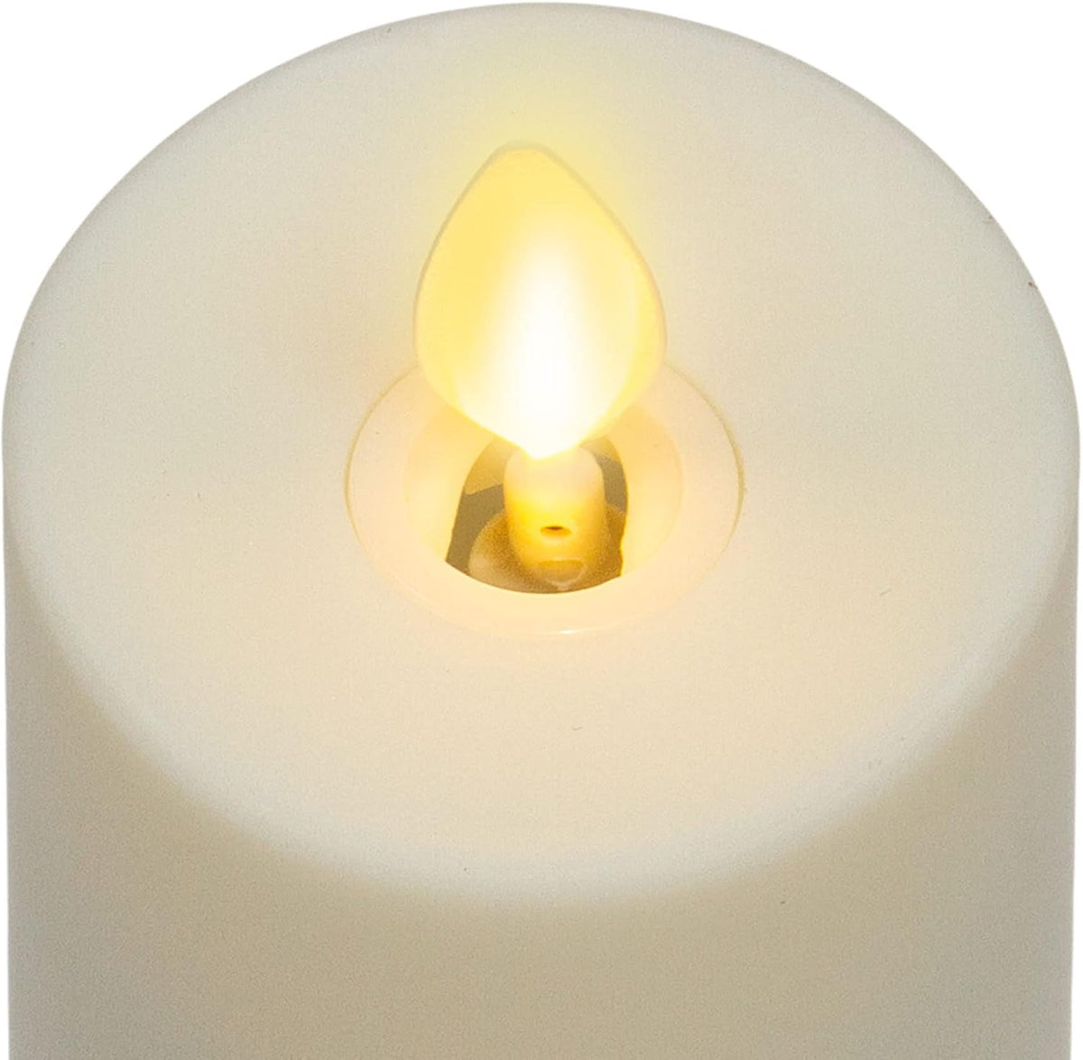 Set of 3 Flameless LED Pillar Candle with Remote Control, Ivory L159877