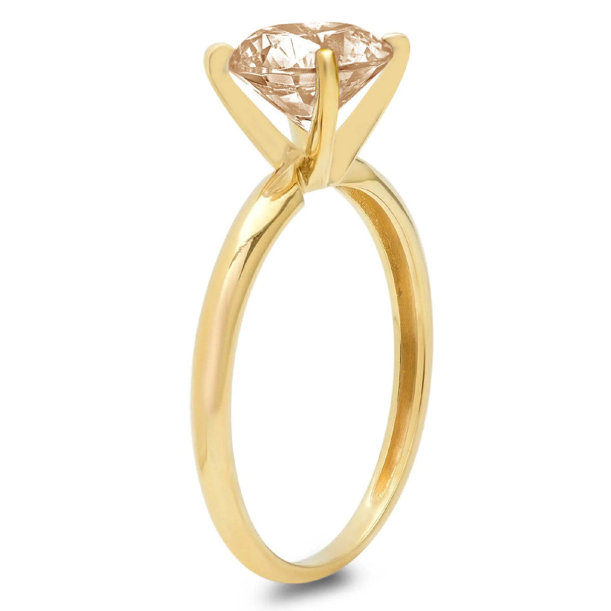 18k yellow gold champagne simulated diamond ring U458