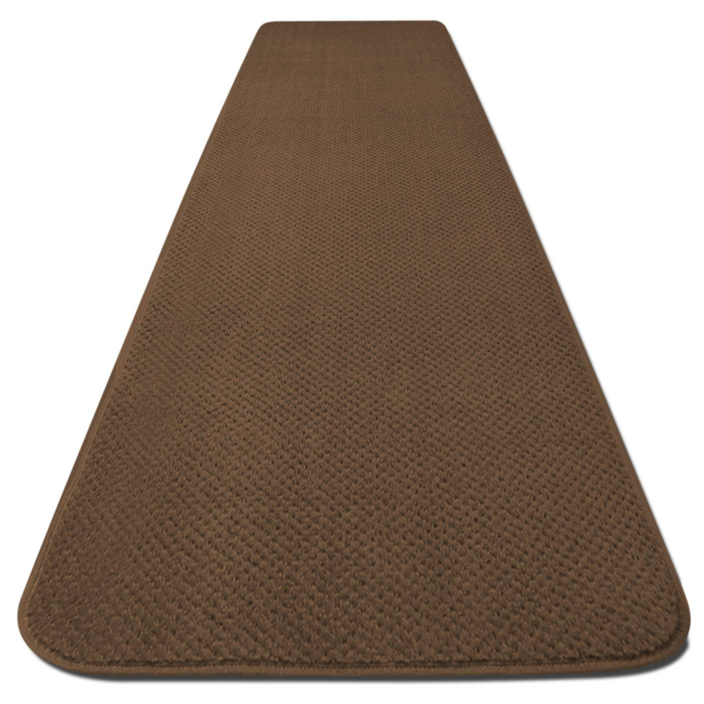 Toffee Brown 22 ft. x 27 in. Skid-Resistant Carpet Runner P4454