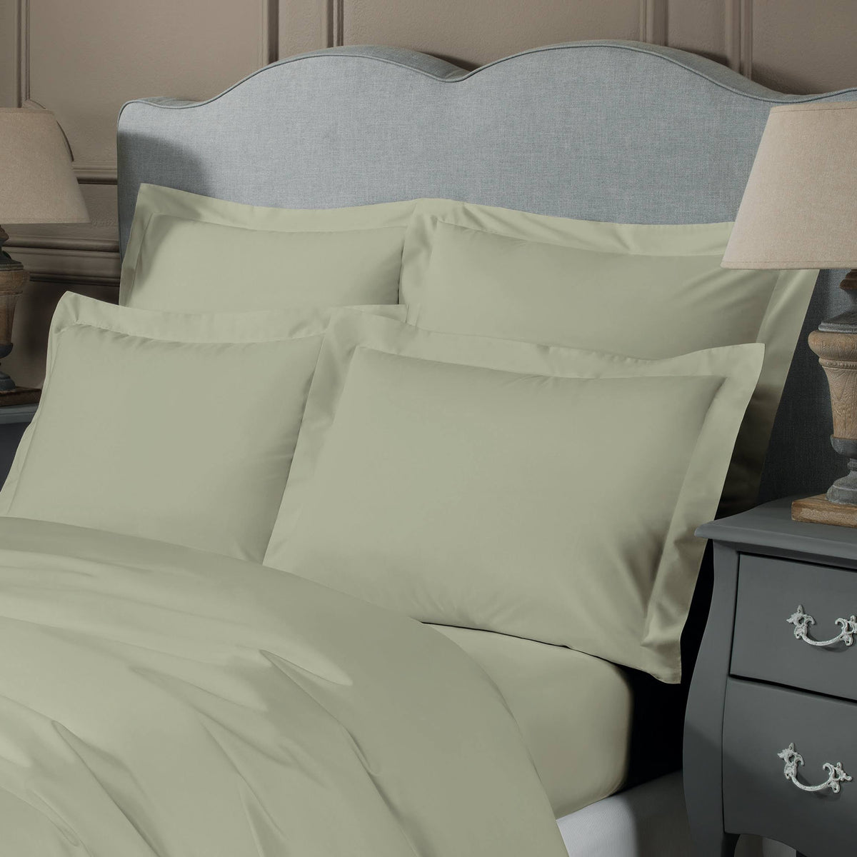 Dusty Olive Cotton Sateen Duvet Cover Twin Size G926