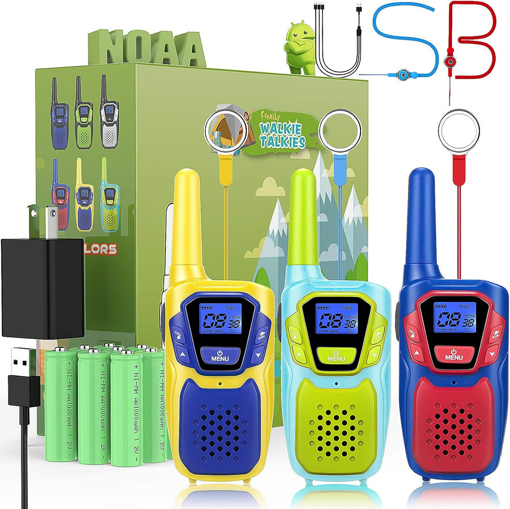 3 Walkie Talkies Rechargeable with Charger, Pack of 2 B880541