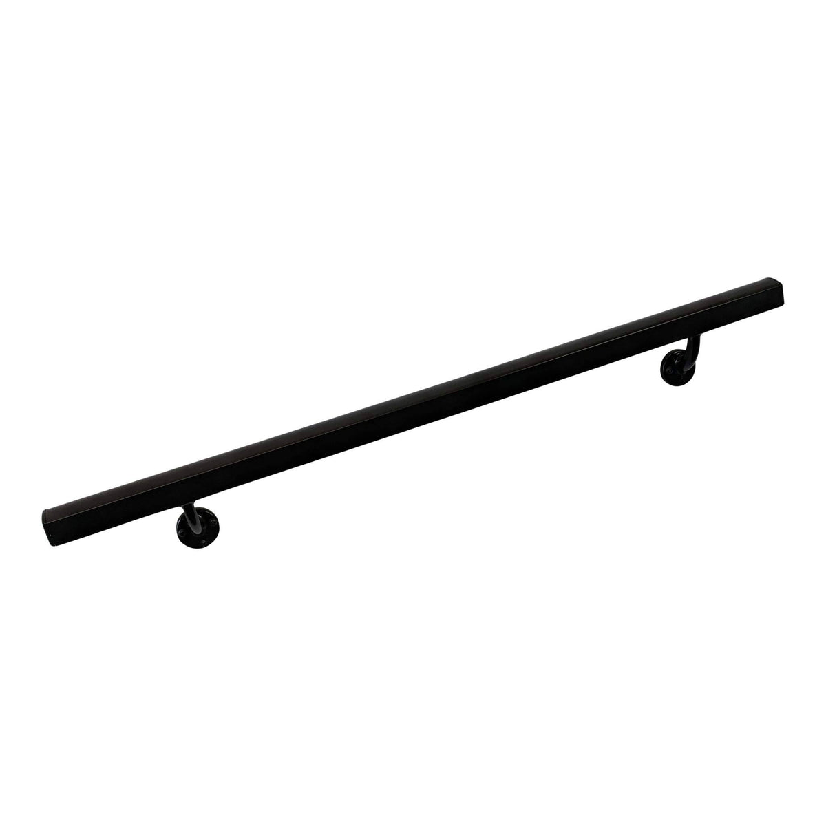 Aluminum Wall Handrail with Mounts, 12& Length, Black Pearl L3440