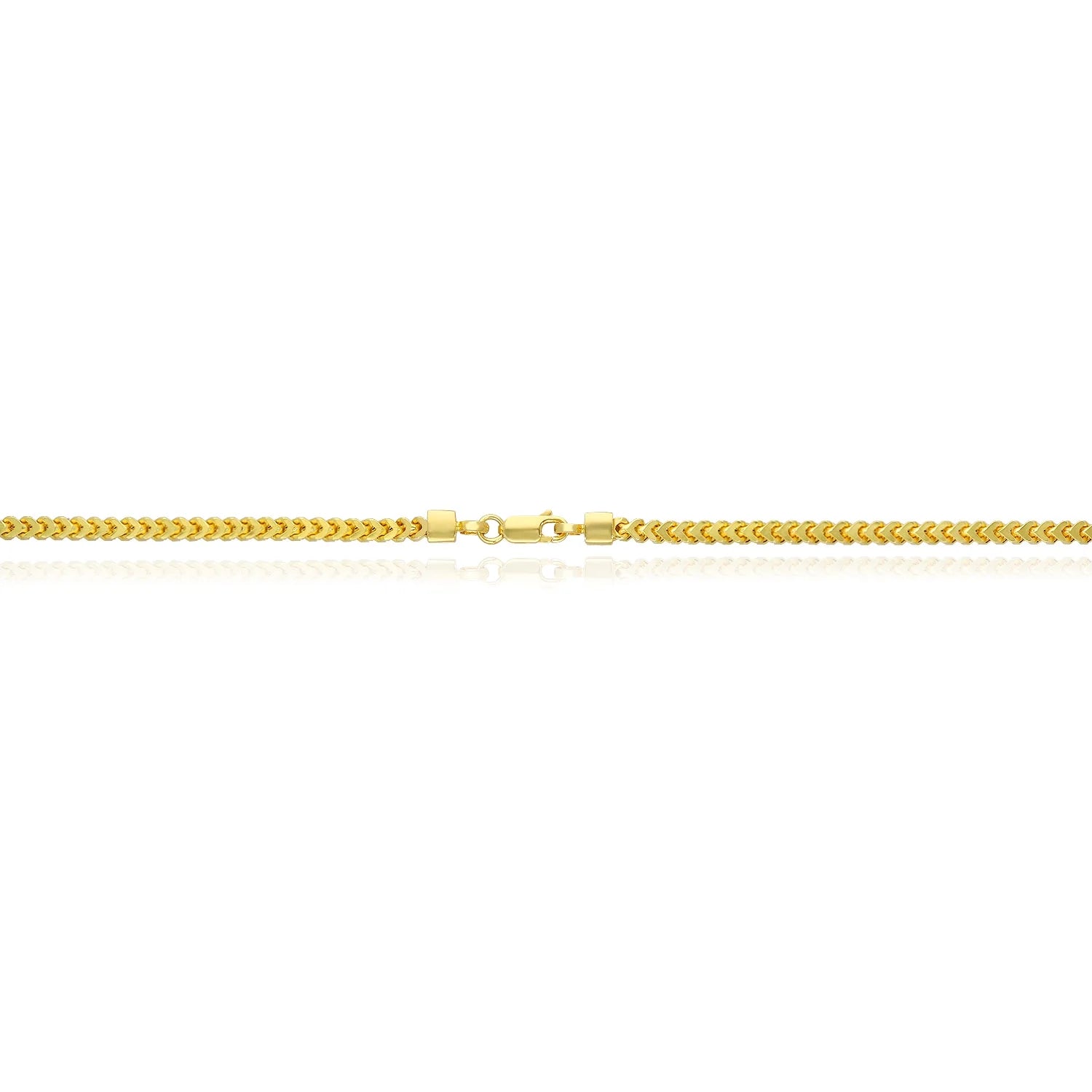 18K Gold Over Silver Hollow Franco Chain Necklace 20"-30" P666