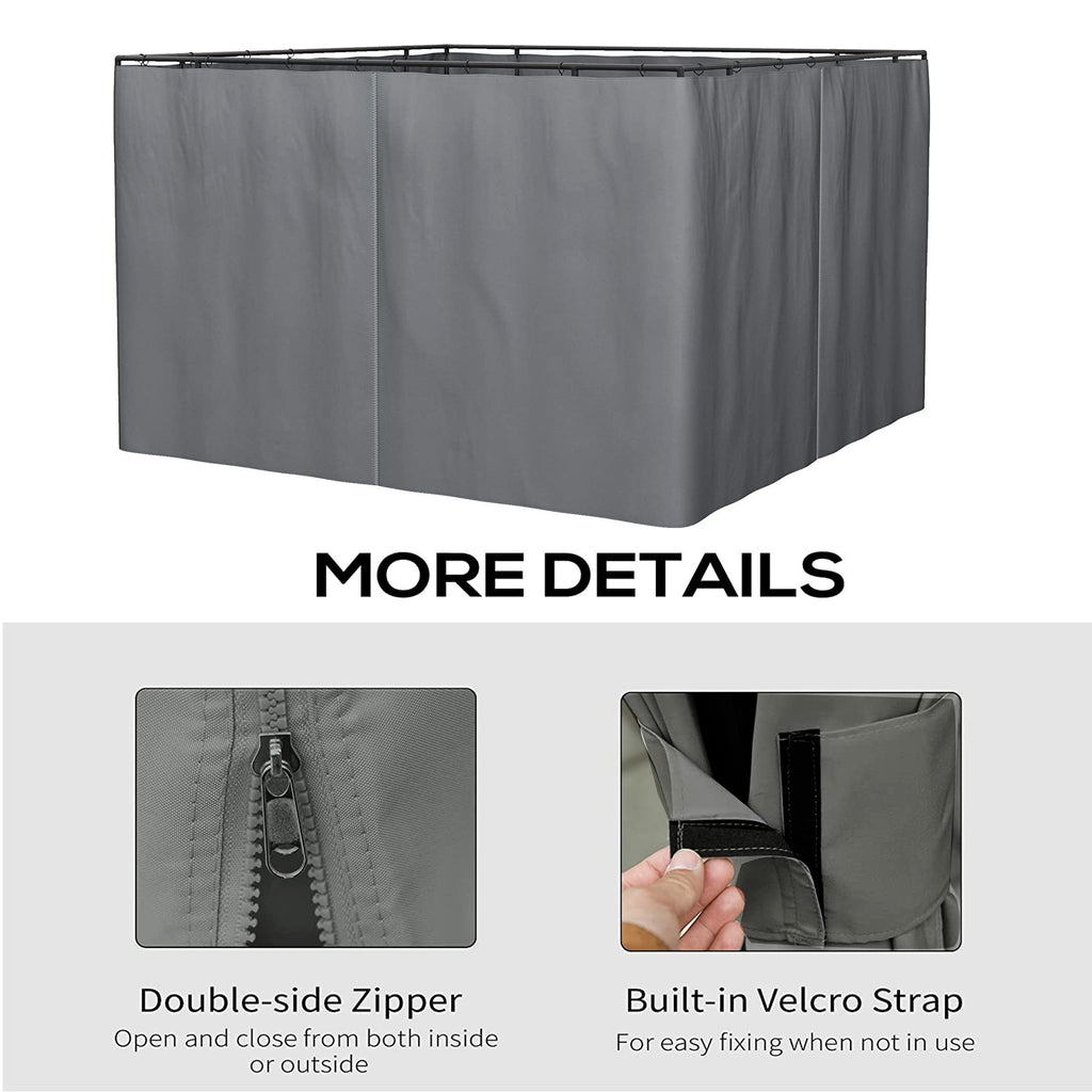 10x12 Ft 4-Side Gazebo Sidewall with Zippers U294