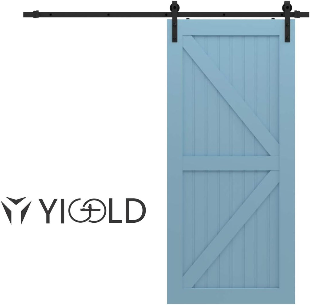 6.6ft Sliding Barn Door Hardware Kit, Carbon Steel, Fit 36"-40" Wide Door Panel, Pack of 2 A169