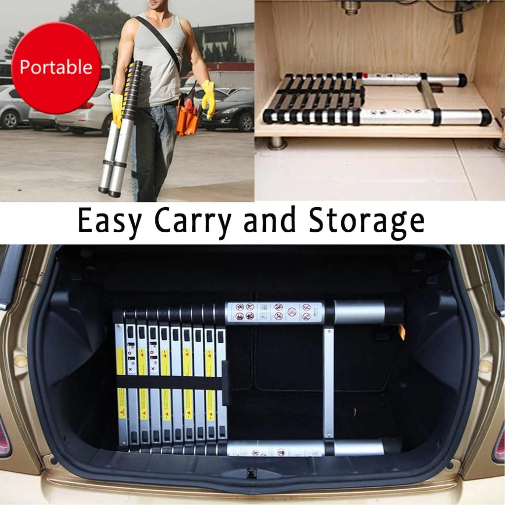 Stainless Steel 11 Step Telescopic Extension Ladder F47788