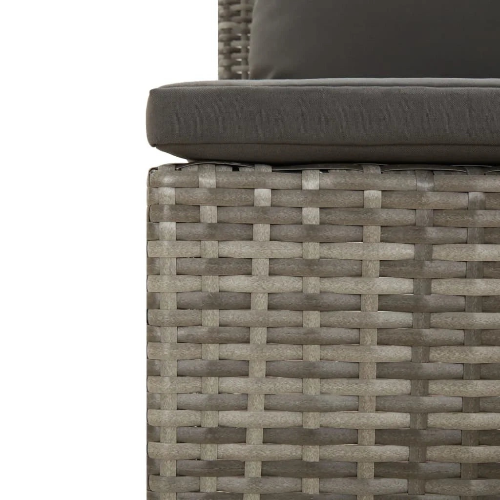 Gray Poly Rattan Patio Sofa with Cushion H147036