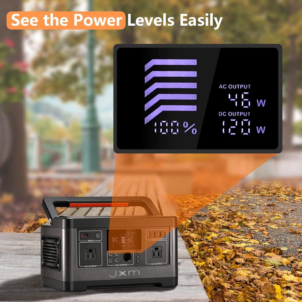 Portable Power Station 519Wh 500W Pure Sine Wave AC Outlet 12V DC X31838