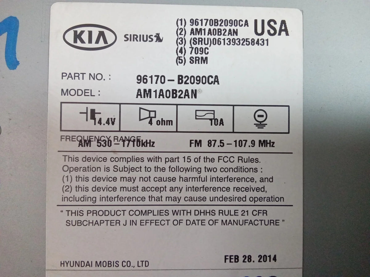 2014 Kia Soul Gasoline Bluetooth Receiver E18197