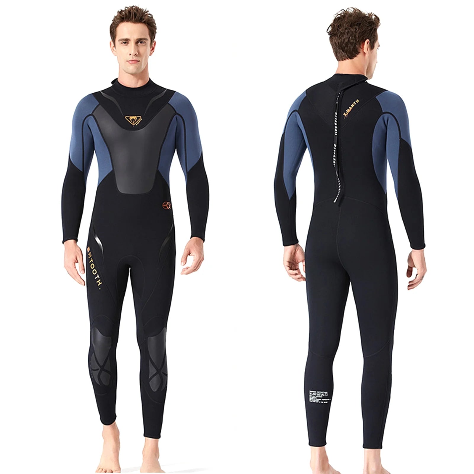 Men 3mm Neoprene Full-body Wetsuit with Back Zipper F18908