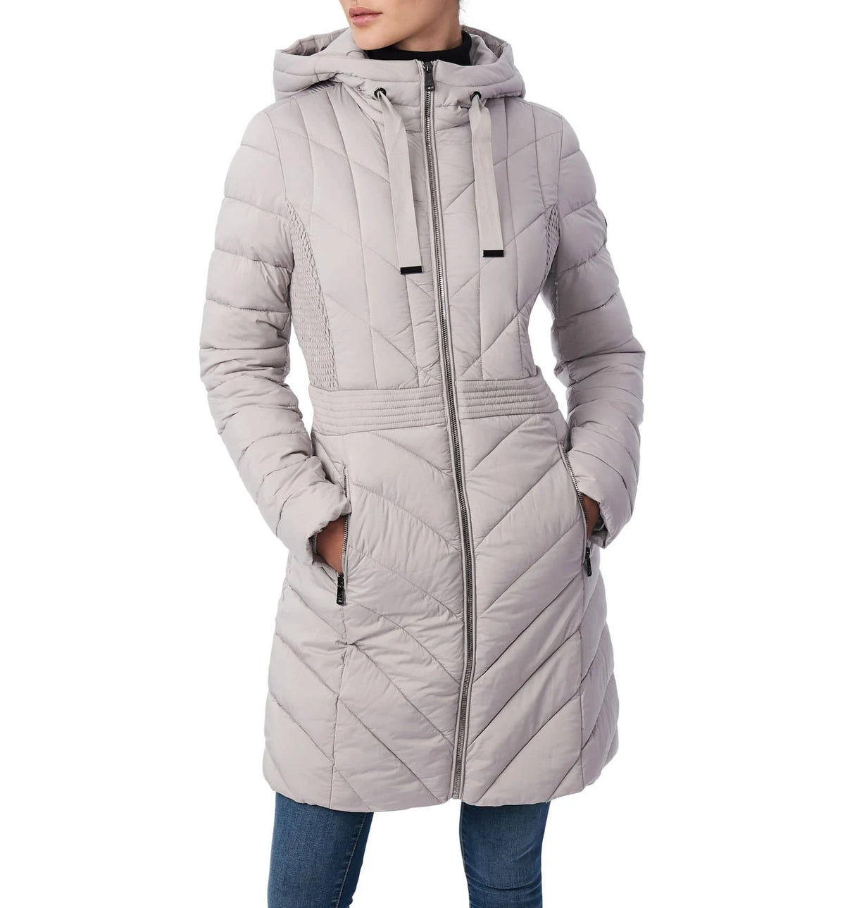Dark Moss Hooded Packable Puffer Coat W2075