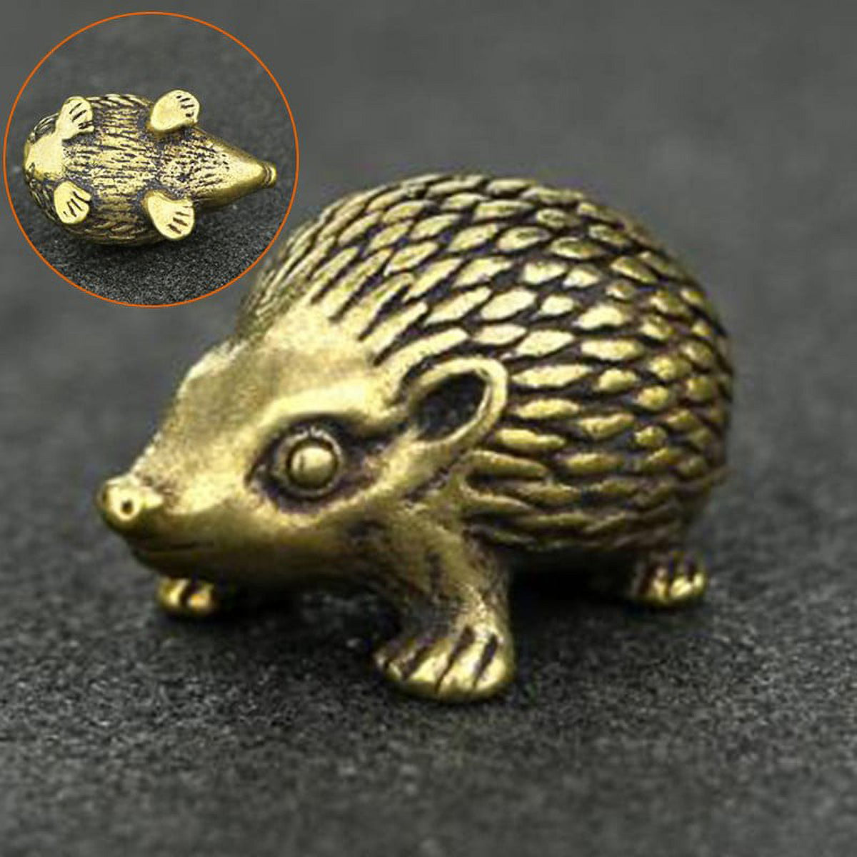 Vintage Brass Hedgehog Statue Ornament Y263