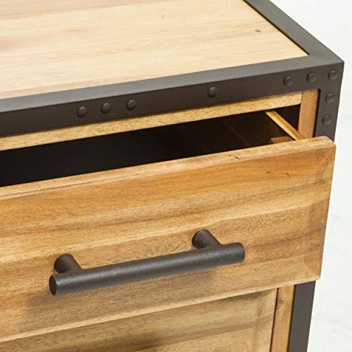 Natural Stained Acacia Wood Two Drawer Night Stand G2360