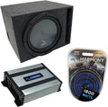Single 12 Vented Port Sub Box & Car Stereo Amplifier Y411