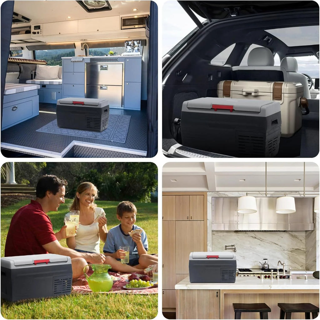 12V 50L Portable Car Refrigerator Freezer with Wheels C291131