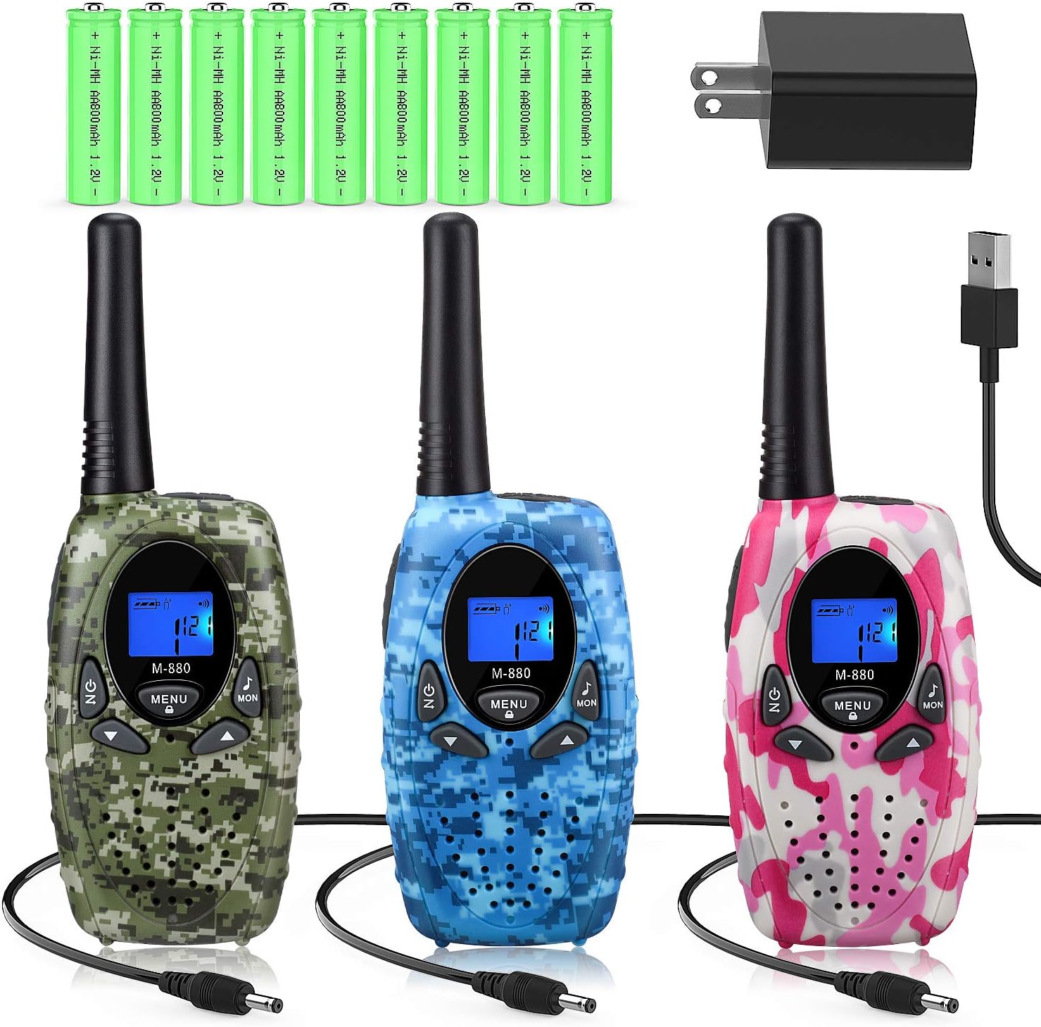 3 Walkie Talkies Rechargeable with Charger, Pack of 2 B880541