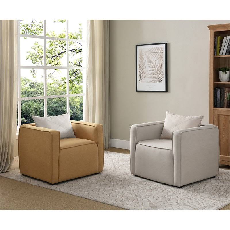 Yellow Fabric Accent Chair I741485