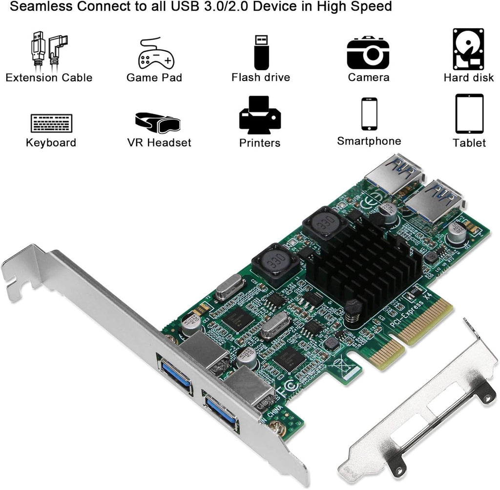 4 Port PCIe USB 3.0 Card Adapter, Pack of 2 P468