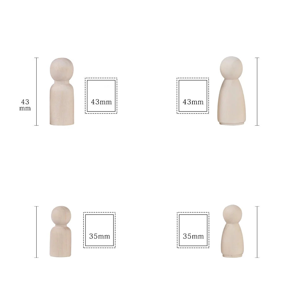 8 Wood Peg Dolls Wooden Figure Toy P142
